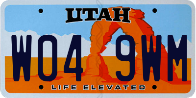 UT license plate W049WM