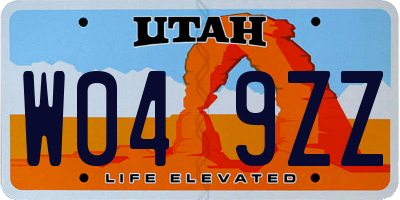 UT license plate W049ZZ