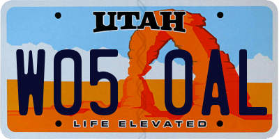 UT license plate W050AL
