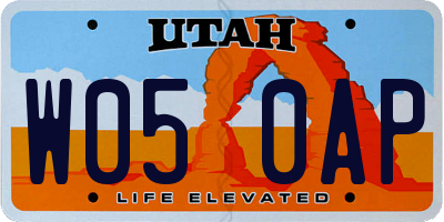 UT license plate W050AP