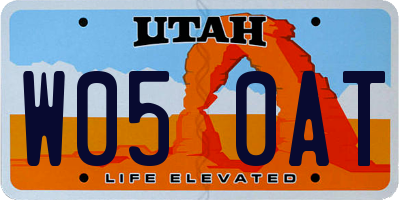 UT license plate W050AT