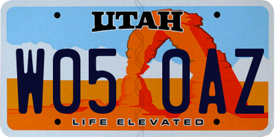 UT license plate W050AZ