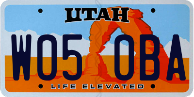UT license plate W050BA