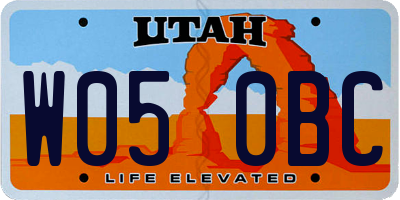 UT license plate W050BC