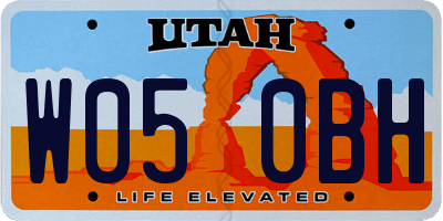UT license plate W050BH