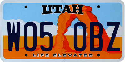 UT license plate W050BZ