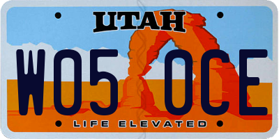 UT license plate W050CE