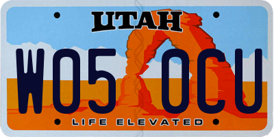 UT license plate W050CU