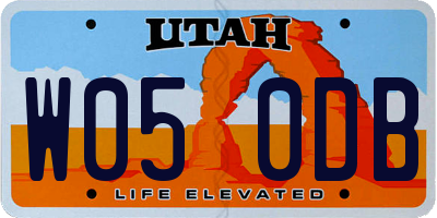 UT license plate W050DB