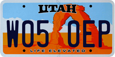UT license plate W050EP