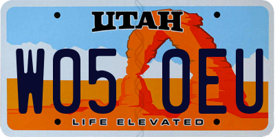 UT license plate W050EU