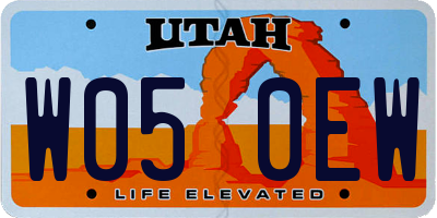 UT license plate W050EW