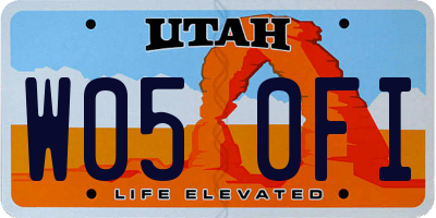 UT license plate W050FI