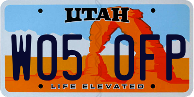 UT license plate W050FP