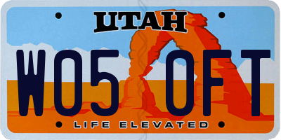 UT license plate W050FT