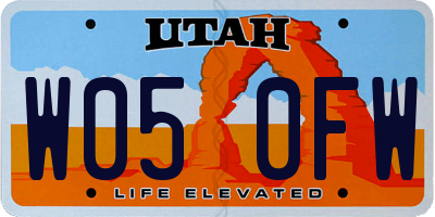 UT license plate W050FW