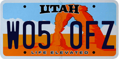 UT license plate W050FZ