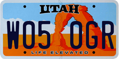UT license plate W050GR
