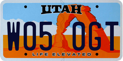 UT license plate W050GT