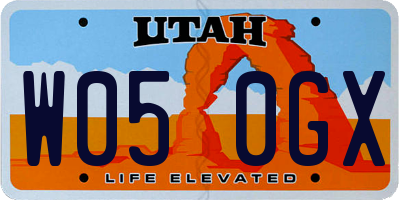 UT license plate W050GX