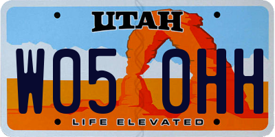 UT license plate W050HH