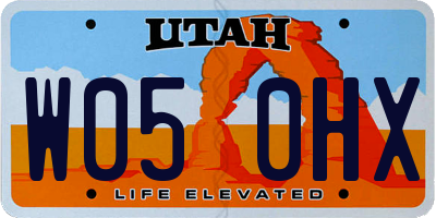 UT license plate W050HX