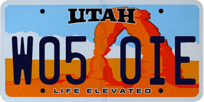UT license plate W050IE