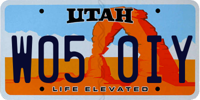 UT license plate W050IY