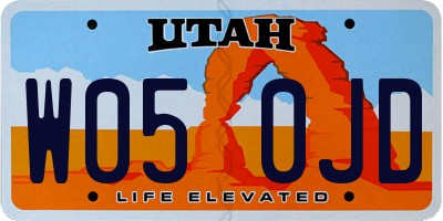 UT license plate W050JD