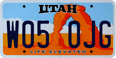 UT license plate W050JG