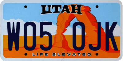 UT license plate W050JK