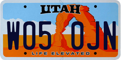 UT license plate W050JN