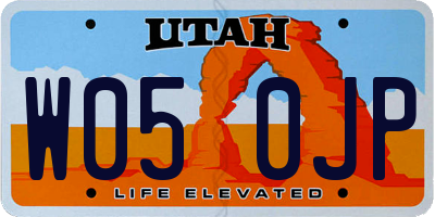UT license plate W050JP