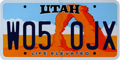 UT license plate W050JX