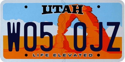 UT license plate W050JZ