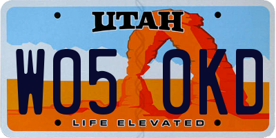 UT license plate W050KD