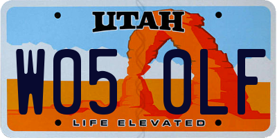 UT license plate W050LF