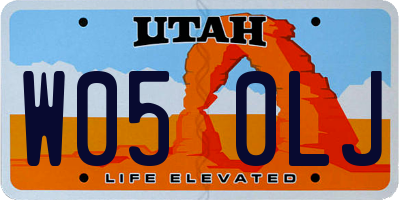 UT license plate W050LJ