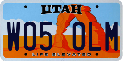 UT license plate W050LM