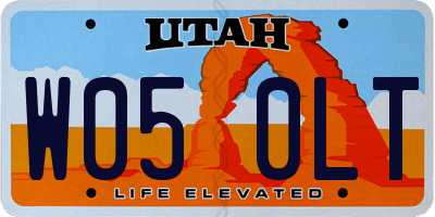 UT license plate W050LT