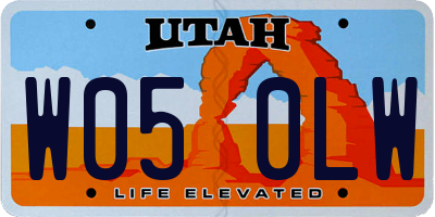 UT license plate W050LW