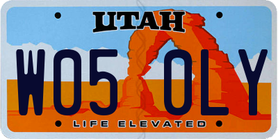 UT license plate W050LY