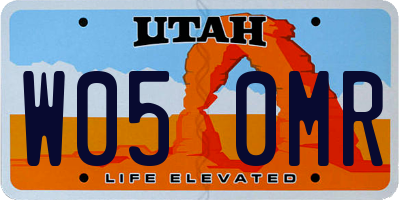UT license plate W050MR