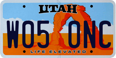 UT license plate W050NC