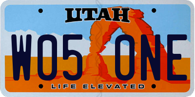 UT license plate W050NE