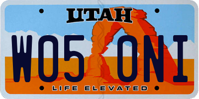 UT license plate W050NI