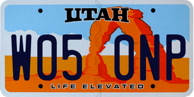 UT license plate W050NP
