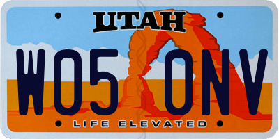 UT license plate W050NV