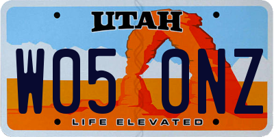 UT license plate W050NZ