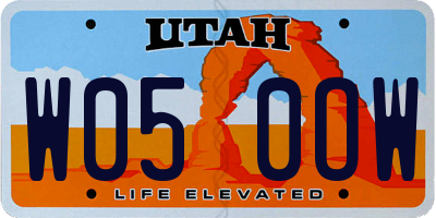 UT license plate W050OW